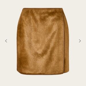 Luxury brown Faux Pony Hair Wrap Mini Skirt | Textured Statement by Malina